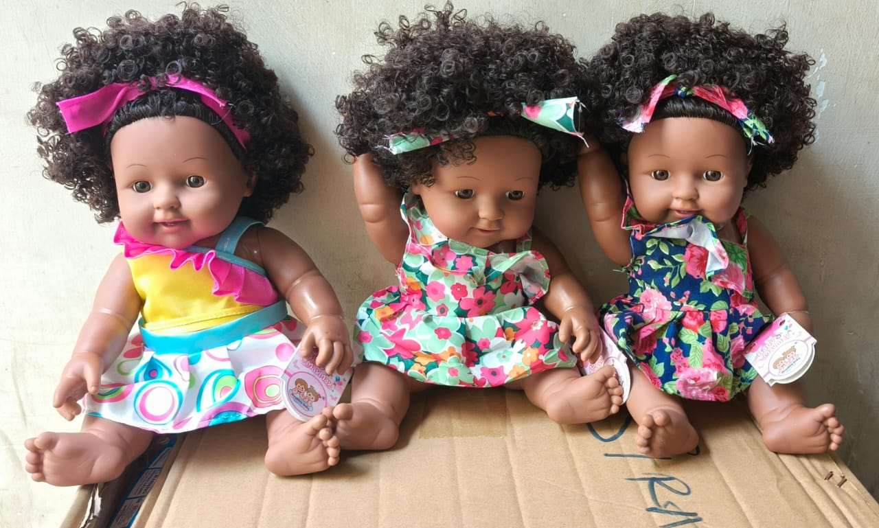 African Talking Doll with Curly Hair-Small