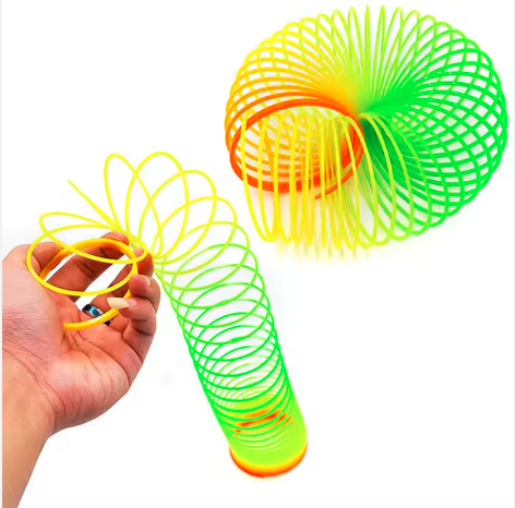 Folding Plastic Spring Coil Children's Creative Magical Toy Rainbow Circle Funny Toys