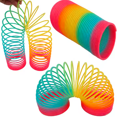 Folding Plastic Spring Coil Children's Creative Magical Toy Rainbow Circle Funny Toys