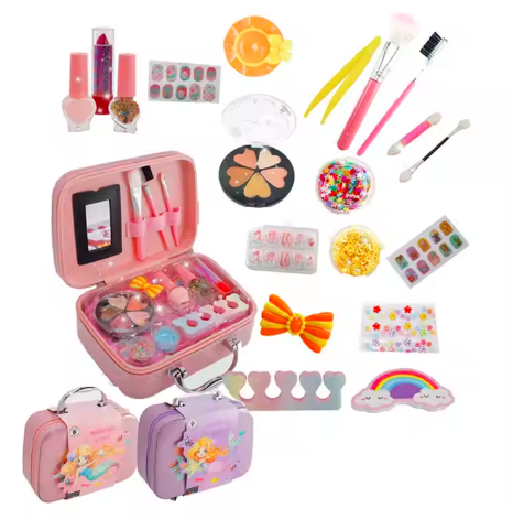 Hot Selling Girls Role Play Toys & Hobbies Princess Kit Cosmetic Bag Set Makeup Toys for Kids Real Make Up Kit Set for Girls