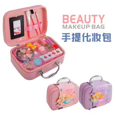 Hot Selling Girls Role Play Toys & Hobbies Princess Kit Cosmetic Bag Set Makeup Toys for Kids Real Make Up Kit Set for Girls