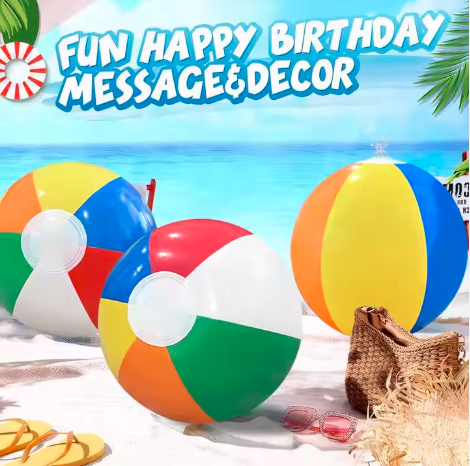 Colorful and Vibrant Beach Balls PVC Inflatable Outdoor Colorful Beach Toy Balls Blow up Rainbow Beach Ball