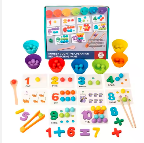 Best price for Montessori Wooden rainbow Beads Color Sorting Matching ...