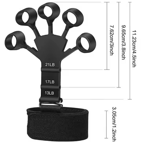 Silicone Grip Strength Trainer - Double-Sided Finger Exerciser And Hand Strengthener For Hand Therapy, Rock Climbing - Relieve Pain For Arthritis, Carpal Tunnel