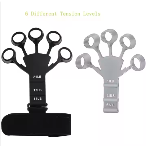 Silicone Grip Strength Trainer - Double-Sided Finger Exerciser And Hand Strengthener For Hand Therapy, Rock Climbing - Relieve Pain For Arthritis, Carpal Tunnel