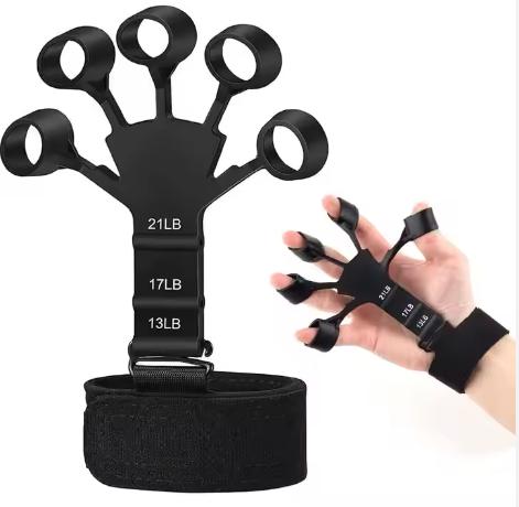 Silicone Grip Strength Trainer - Double-Sided Finger Exerciser And Hand Strengthener For Hand Therapy, Rock Climbing - Relieve Pain For Arthritis, Carpal Tunnel