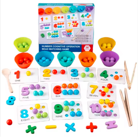 Children Clip Beads Arithmetic Games Wooden Toys Kindergarten Intelligence Early Education Counting Toy for Kids