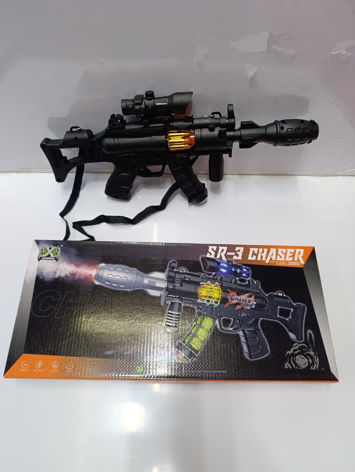 Electric Music Gun Toy with Water Spray – Battery Operated Light & Sound Blaster for Kids