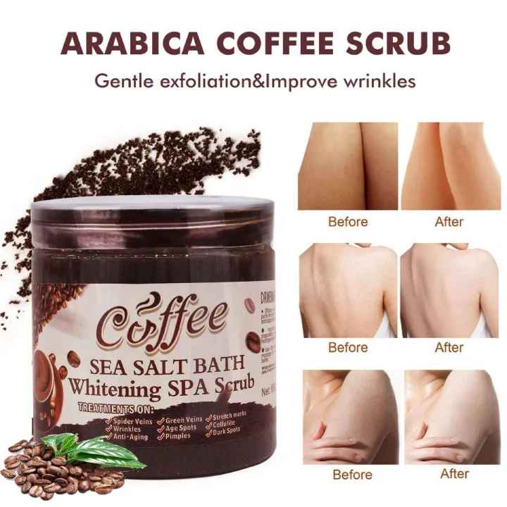 Coffee Sea Salt Bath 680g - Brightening & Whitening SPA Scrub Exfoliating Face Body Dead Skin - Dr Meinaier