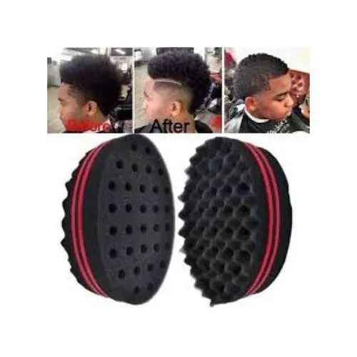 Hair Twist Sponge Medium Brush Two Sides Dread Dreading Wave Twisting Foam Afro Barber Curl Sponge for Women and Men Boy Girl Small and Big Holes