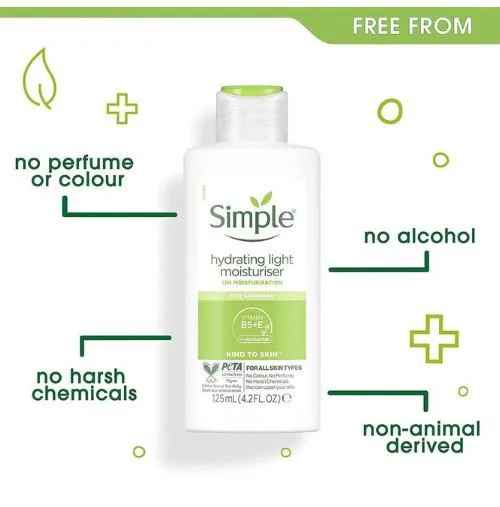 Simple Skin Hydrating Light Moisturizer-125ml Simple fast absorbing, Kind to Skin Hydrating Light Moisturizer .