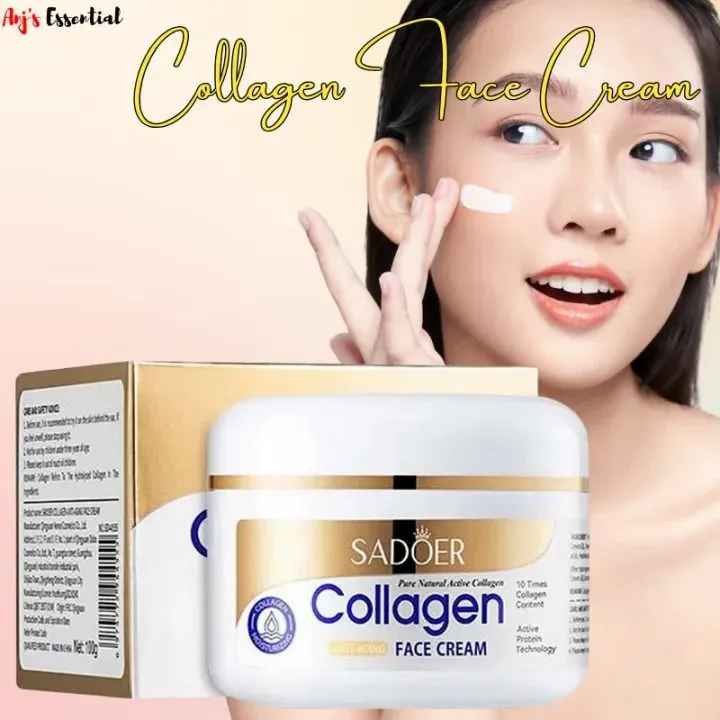 Sadoer 2 in 1 Collagen Face Serum Anti Aging Collagen Serum + Collagen Face Cream Firming Cream, Moisturizing Anti wrinkles and Anti Fine Lines Face smoothening Moisturizer, Vitamin C Complementary