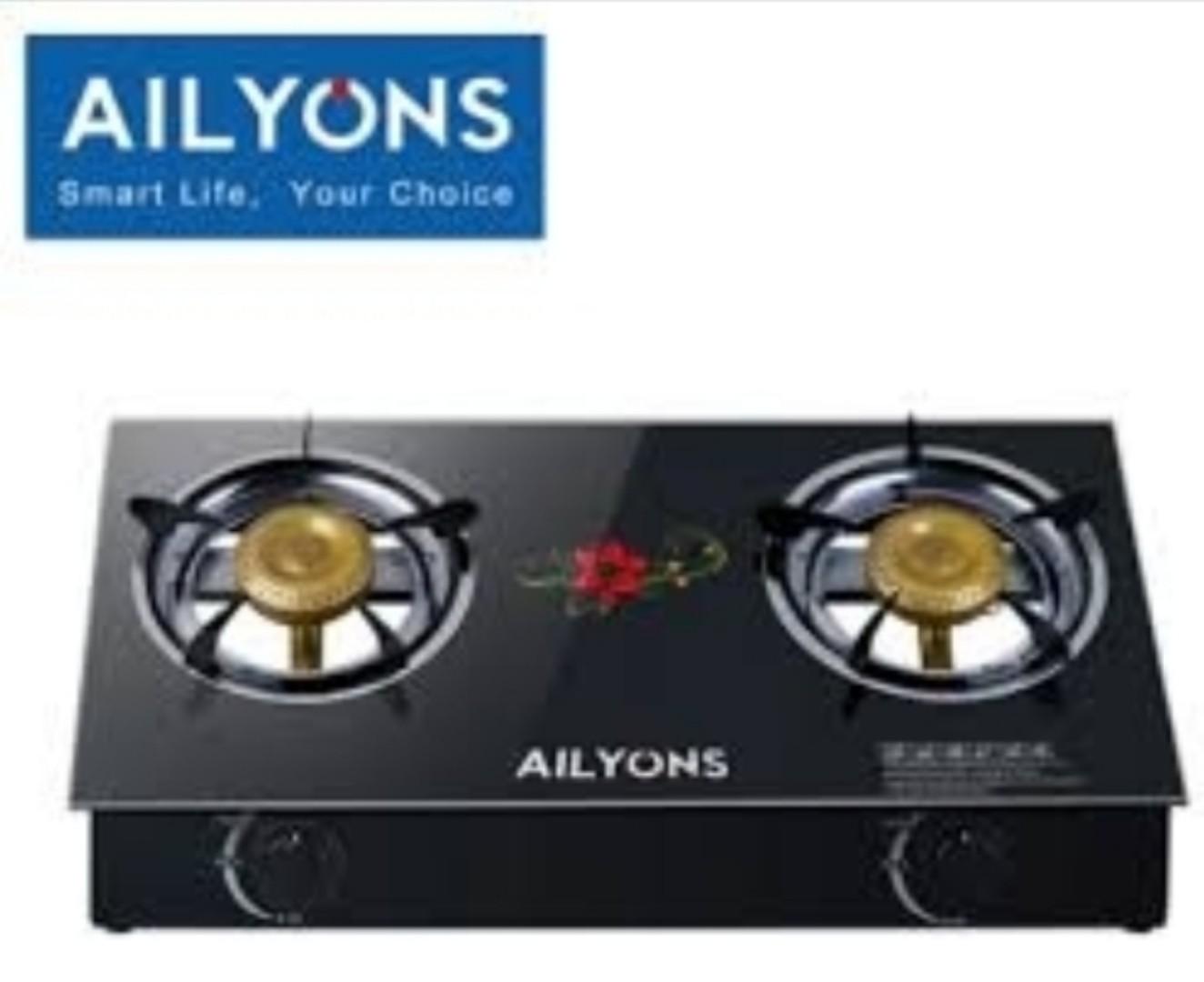 AILYONS Glass Top Infrared Double Burner Gas stove Super Infrared Heater Saving Gas cooker