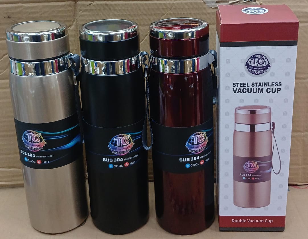 TC Unbreakable Travel stainless Steel vaccum Flask bottle can act as Water, Milk or Coffee Thermos Flask Keep Hot or Cold Bottle Double Wall Flask