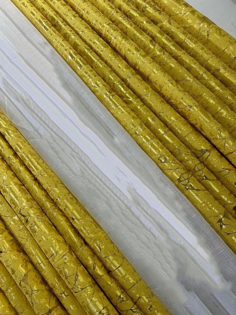 3pcs Marble Gold Curtains comes as 2 curtains 1.5M each and 1 Sheer 3M Height 2.5M Window or Door Curtain 

✨ Curtains 1.5 m each
✨Sheer-3 m
▪️Height-2.5m