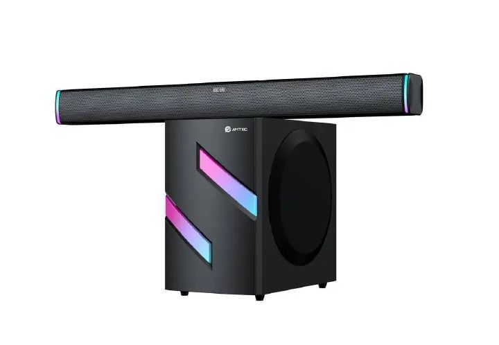 Amtec Am-041 SoundBar Speaker Wireless Sound Bar Subwoofer delivers an immersive home audio experience with deep bass and crystal-clear sound, perfect for movies, music, and gaming Sound Bar System