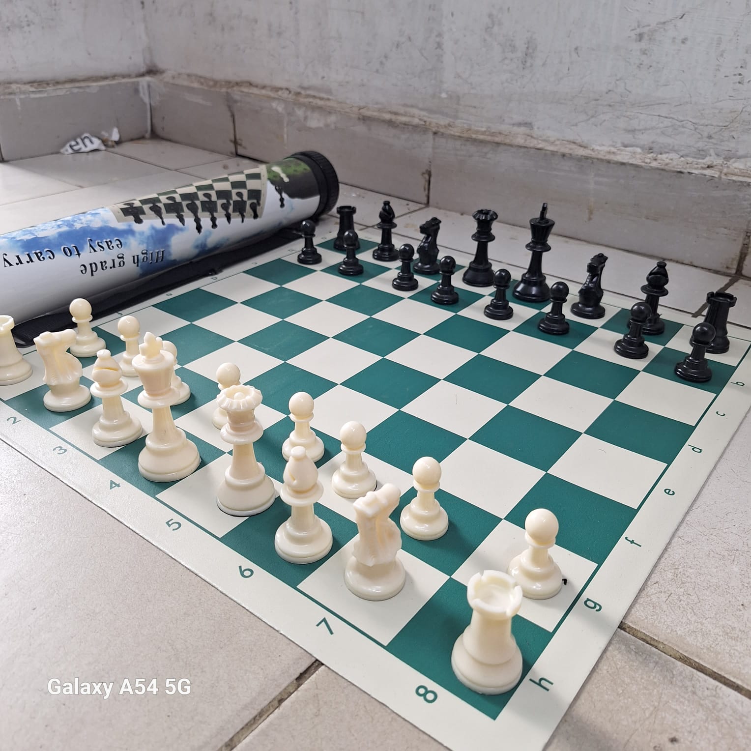 CHESS MAT Lightweight and foldable, easy for storage and carrying. Made of quality canvas, sturdy, durable and smooth hand-feel. Magnetic chess and chessboard make it more stable while not hard to mov