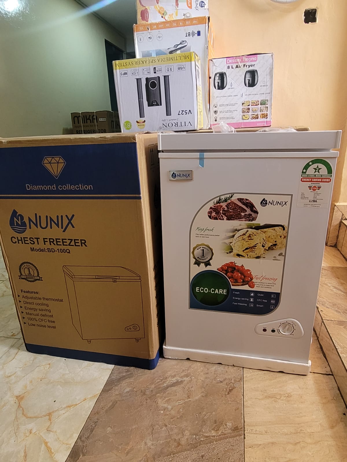 [OFFER !!! OFFER !!! ] 1 pc classy high quality kitchen Nunix 100 litres deep freezer