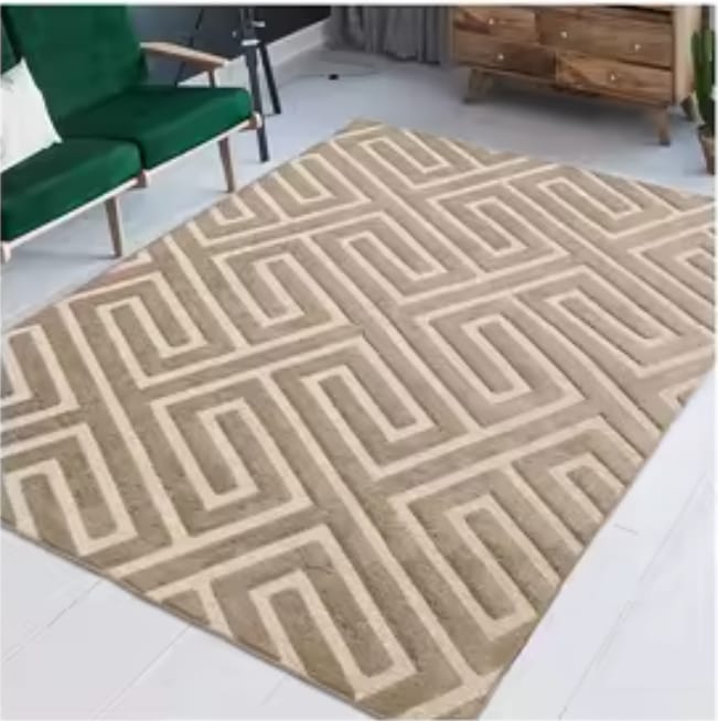 [ 🔥 SPECIAL PRICE OFFER 🔥✨ !!! ] (EXPERIENCE LUXURY FOR LESS ) 1 Pc Size 5X8ft Brand New Very High Quality Modern microfiber pattern carpets With rubber. Desiring To Serve The Best Experience