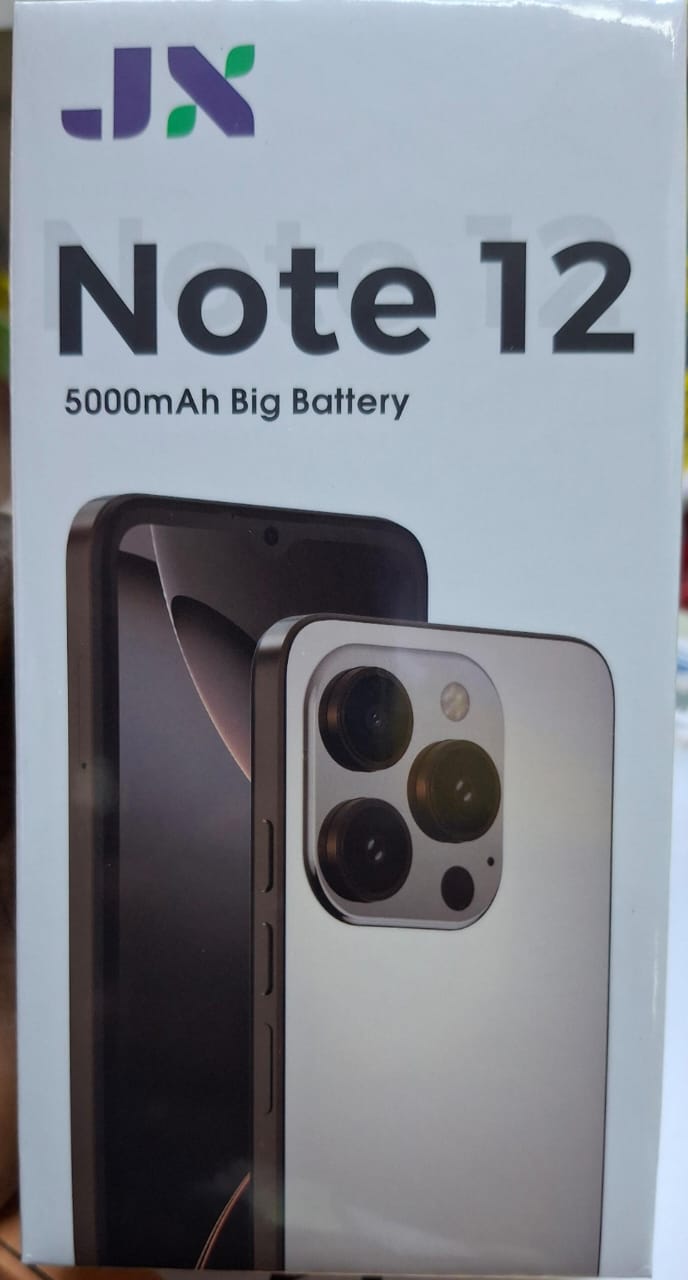 NOTE 12 Android phone with face unlock 6.6"HD + Incell Camera (front 5.0MP + Rear 8.0MP) Memory 4GB + 64GB ROM Inbuilt battery 5000mAh Big Battey side figure print + phone cover and free screen protec