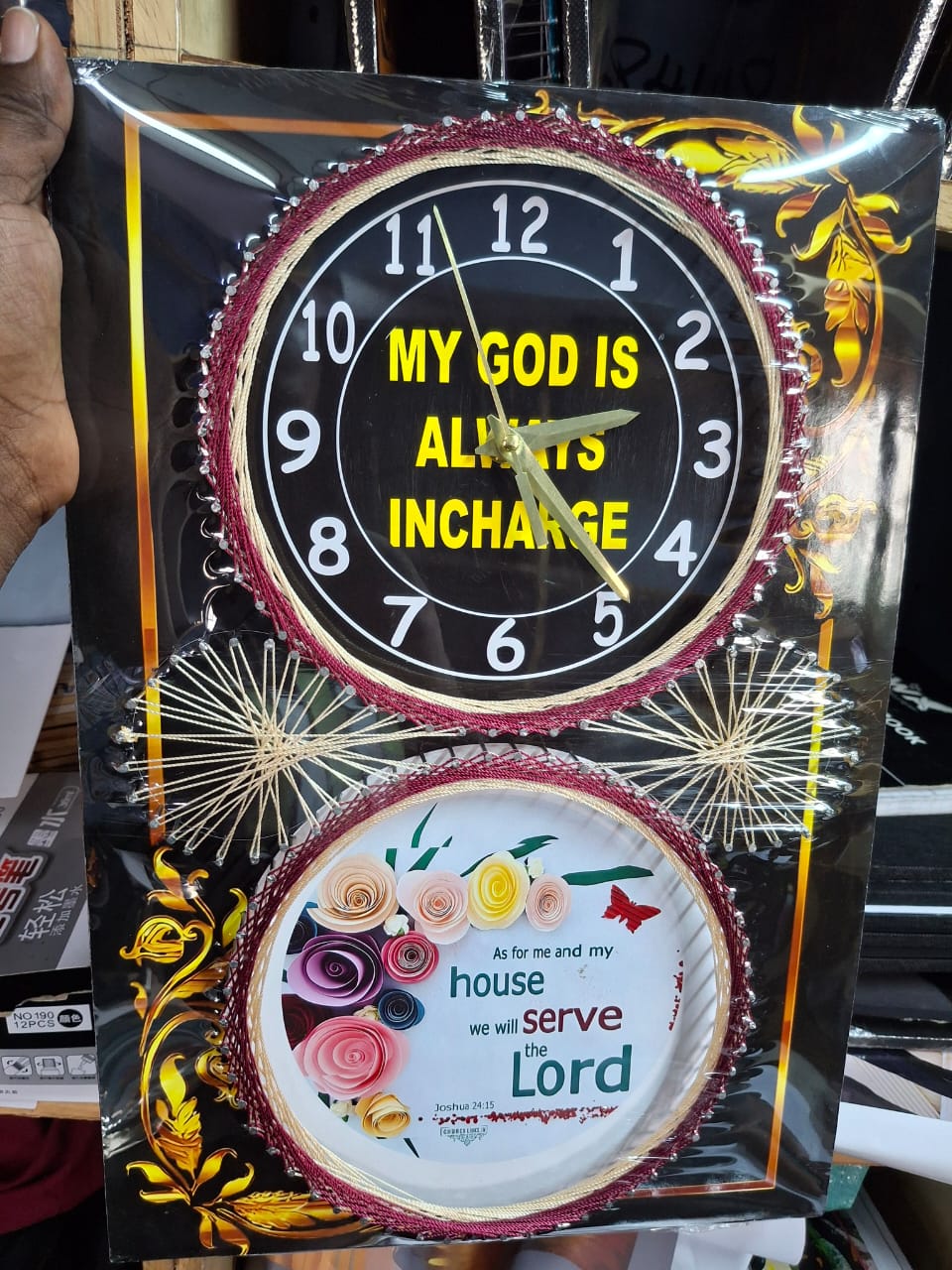 [🔥NEW SPECIAL LIMITED OFFER🔥 🥑🌽ONLY AT KILIMALL !!! ] 2 IN 1 Size 30cm X 45cm Classy Brand new Very High Quality Stylish and Luxurious Wall Clocks .Designed With Durability and Functionality✨👌