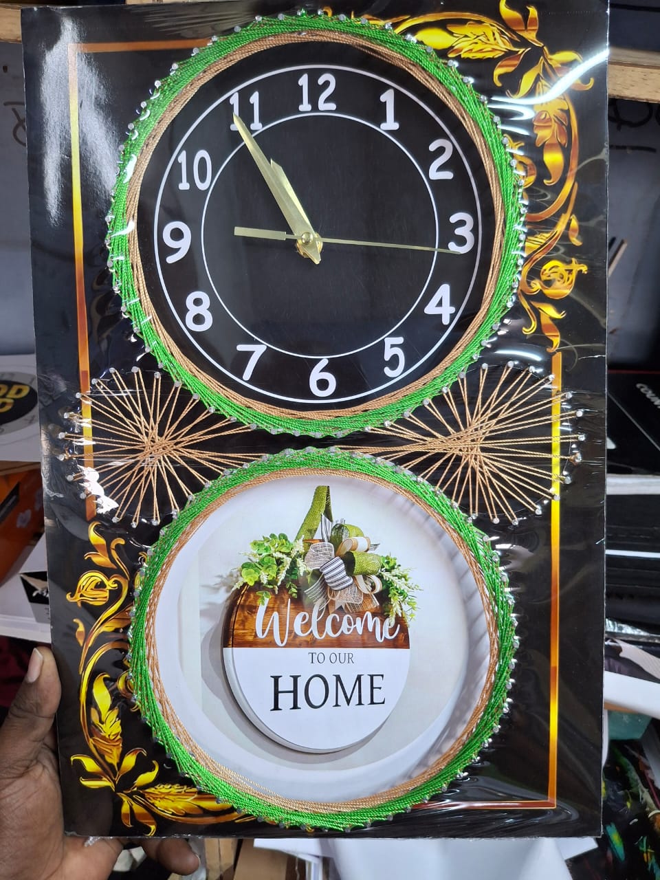 [🔥NEW SPECIAL LIMITED OFFER🔥 🥑🌽ONLY AT KILIMALL !!! ] 2 IN 1 Size 30cm X 45cm Classy Brand new Very High Quality Stylish and Luxurious Wall Clocks .Designed With Durability and Functionality✨👌