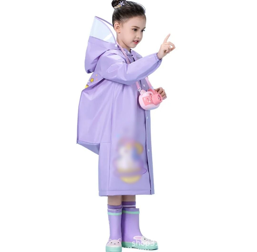 🌧️🧒 Kids Raincoat with Backpack Space | Waterproof, Lightweight, Comfortable | Size Medium, Perfect for School & Outdoor Fun 🌦️🎒