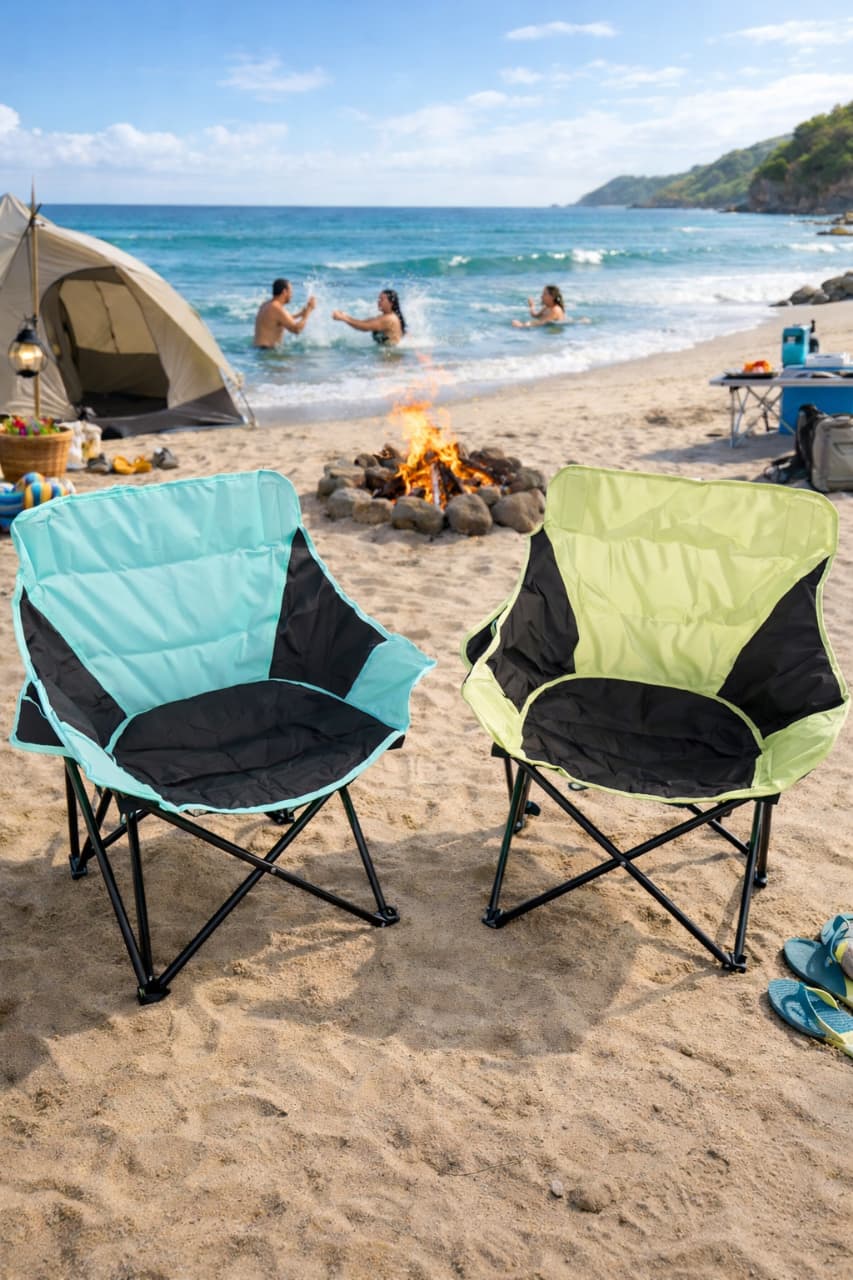 ⛺🔥 Portable Camping Chair – Foldable, Lightweight, Durable Outdoor Seat, Easy to Carry, Ideal for Camping, Hiking, Beach, Backyard Fun
