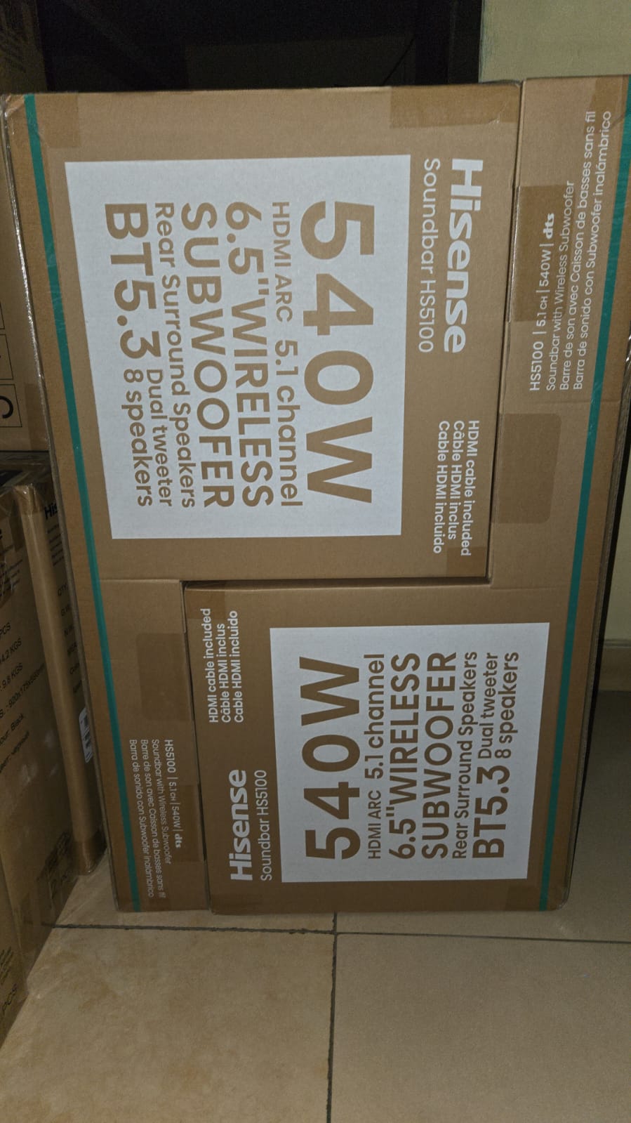 🎵 Hisense HS5100 540W 5.1CH Soundbar 🔊 Home Theater Speaker 🎶 TV & Music Audio Enhancer