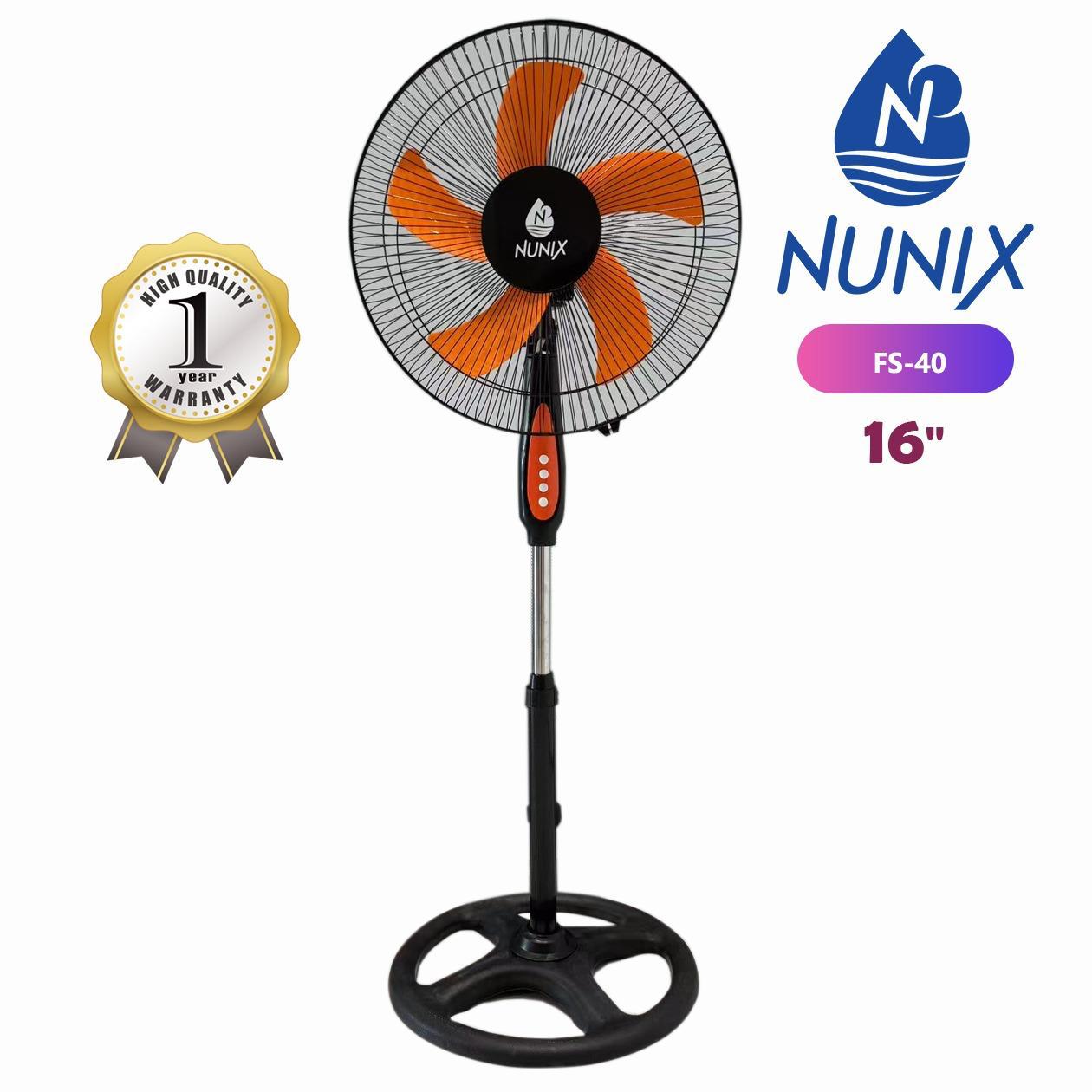💥 SUPER OFFER 💥 Nunix FS-40 16" Standing Fan – 3 Speed Floor Fan with Remote Control, Quiet & Powerful Airflow