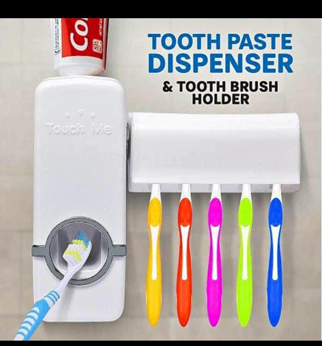 ⭐ MEGA OFFER ⭐ Toothpaste Dispenser & Toothbrush Holder – Wall Mounted & Easy to Use