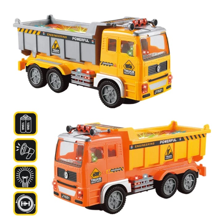 🔥 SPECIAL OFFER 🔥 1Pc Construction Truck Toy with Music & Lights – Mini Engineering Vehicle for Kids