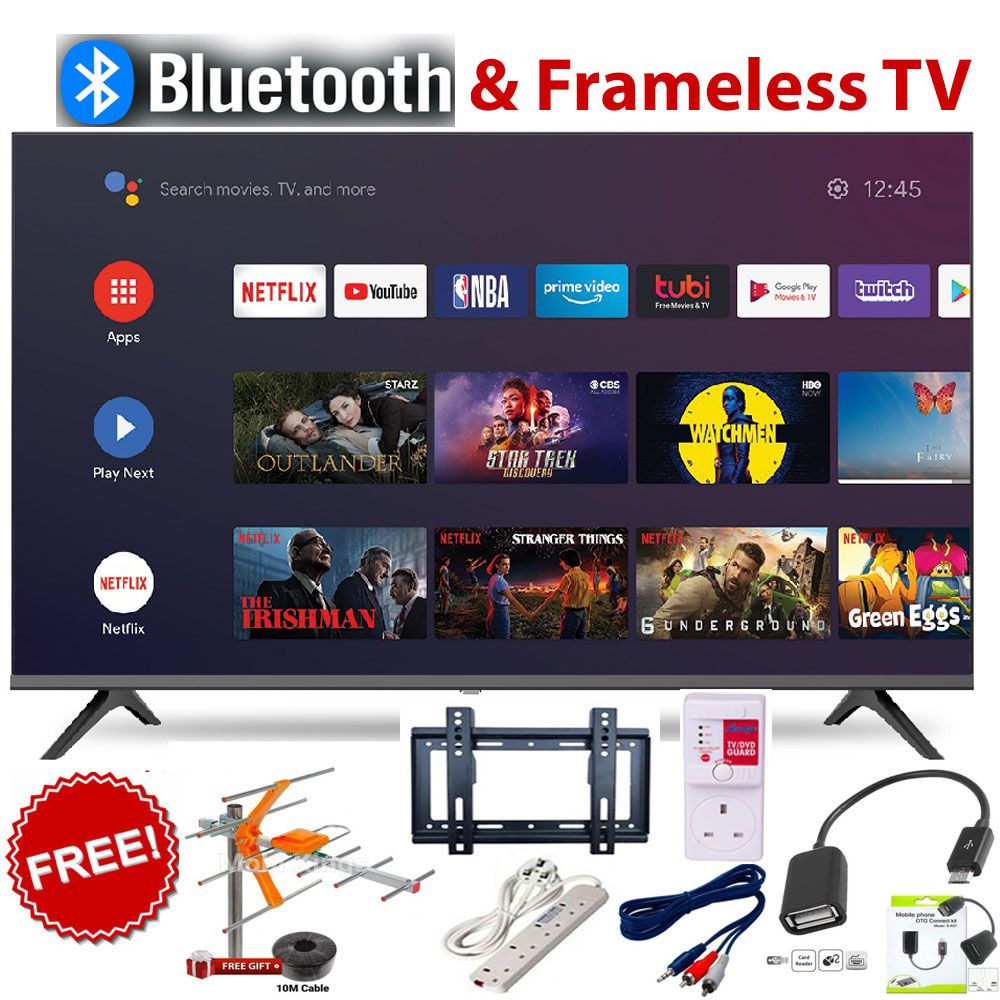 BLUETOOTH VITRON 32" INCH HTC3200S,FRAMELESS Smart Android TV Inbuilt Decoder,WIFI Netflix Youtube Appstore 2*USB 3*HDMI 14 MONTHS WARRANTY+6 FREE TOP GIFTS