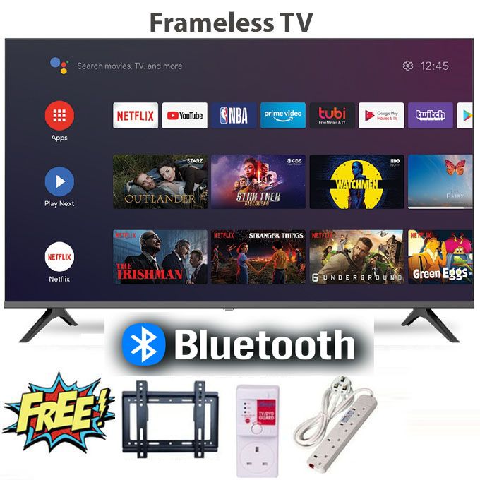 VITRON 43" INCH TV HTC4388FS BLUETOOTH FRAMELESS FHD SMART TV ANDROID TV NETFLIX ,YOUTUBE TELEVISION BUILT-IN WIFI, APP STORE 1GB-RAM 8GB-ROM+3 FREE GIFTS