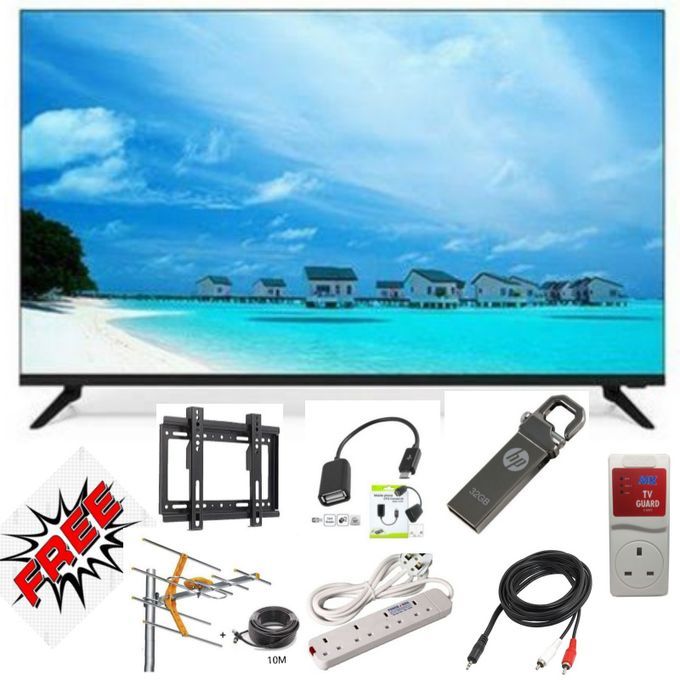 VITRON 32" INCH FRAMELESS HD DIGITAL TV WITH INBUILT DECODER FOR  FREE to Air Channels 14 Months Warranty+7 FREE GIFTS