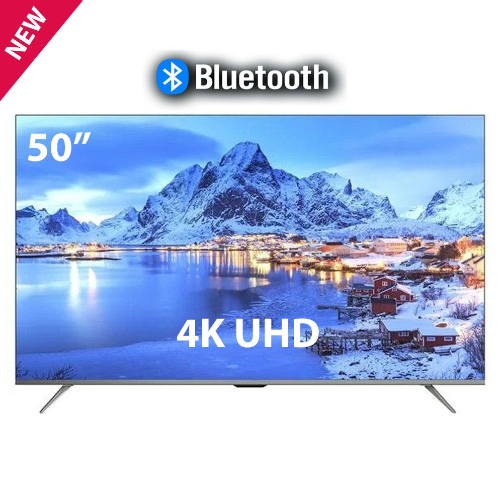 VITRON 50" Inch Frameless Television HTC 5068US Ultra HD Android Smart TV with Bluetooth-Enabled,Netflix Youtube 1.5G+8G USB/SD WIFI Television Multifuctional TV+FREE 360/SWIVEL BRACKET