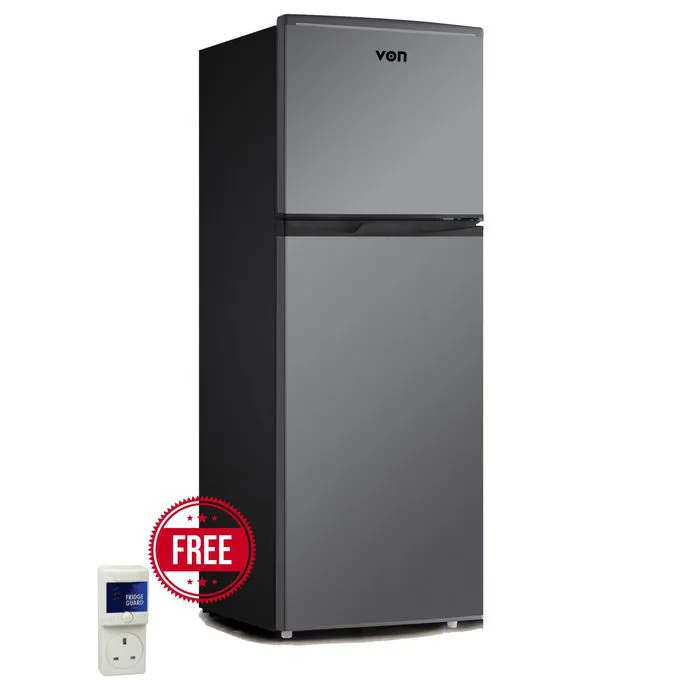 CLEARANCE SALE!!! VON VRT-138DRHX Double Door FRIDGE 136L,INOX, (1YR WRTY)+FREE FRIDGE GUARD