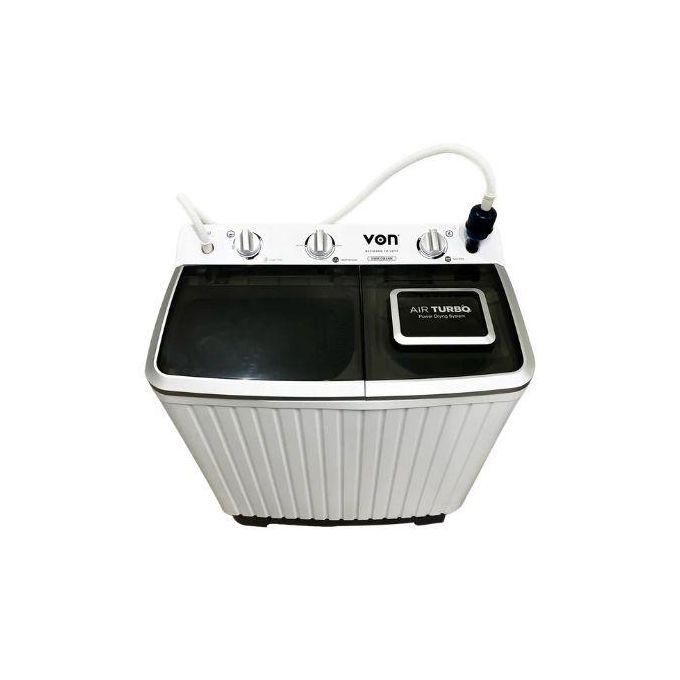 VON 8KG VWM-08AHK Black Semi Automatic Washing Machine+1 YEAR WARRANTY