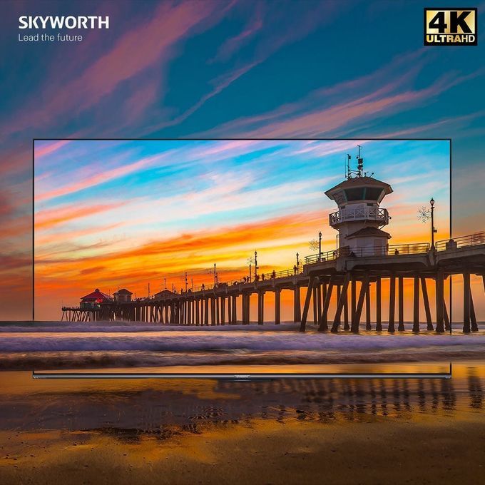 Skyworth 55" 4K QLED 2022 LATEST GOOGLE TV,VOICE CONTROL,QUANTUM DOT,FRAMELESS-55G3B+FREE BRACKET+TV GUARD