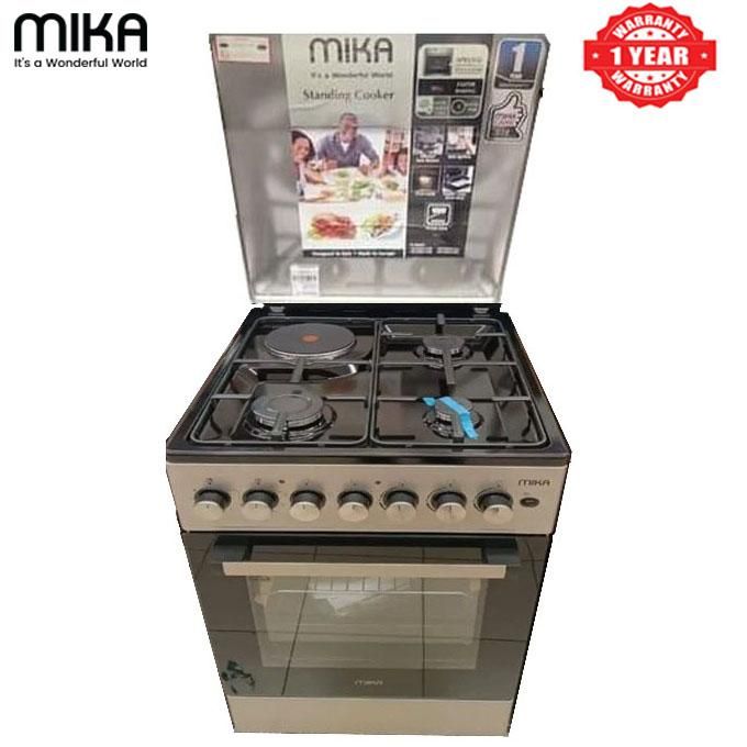 Mika 3+1 Cooker With Electric Oven, 50cm x 60cm,GRILL -Auto-ignition+2 YEARS WARRANTY