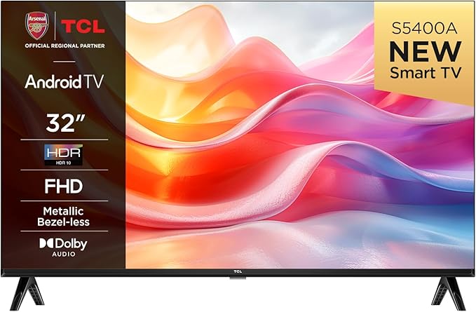 TCL 32" inch Bluetooth Enabled Frameless Smart Android TV HDR10 DOLBY LED WIFI Television Chromecast Google Playstore Netflix Youtube+ 7 FREE GIFTS