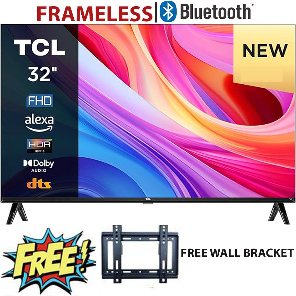 TCL 32" Inches FULL HD Smart Android TV LED Frameless TV Inbuilt Decoder Bluetooth Chromecast built-in Google Play Prime Video I-cast Screen Dolby+2YRS WARRANTY
