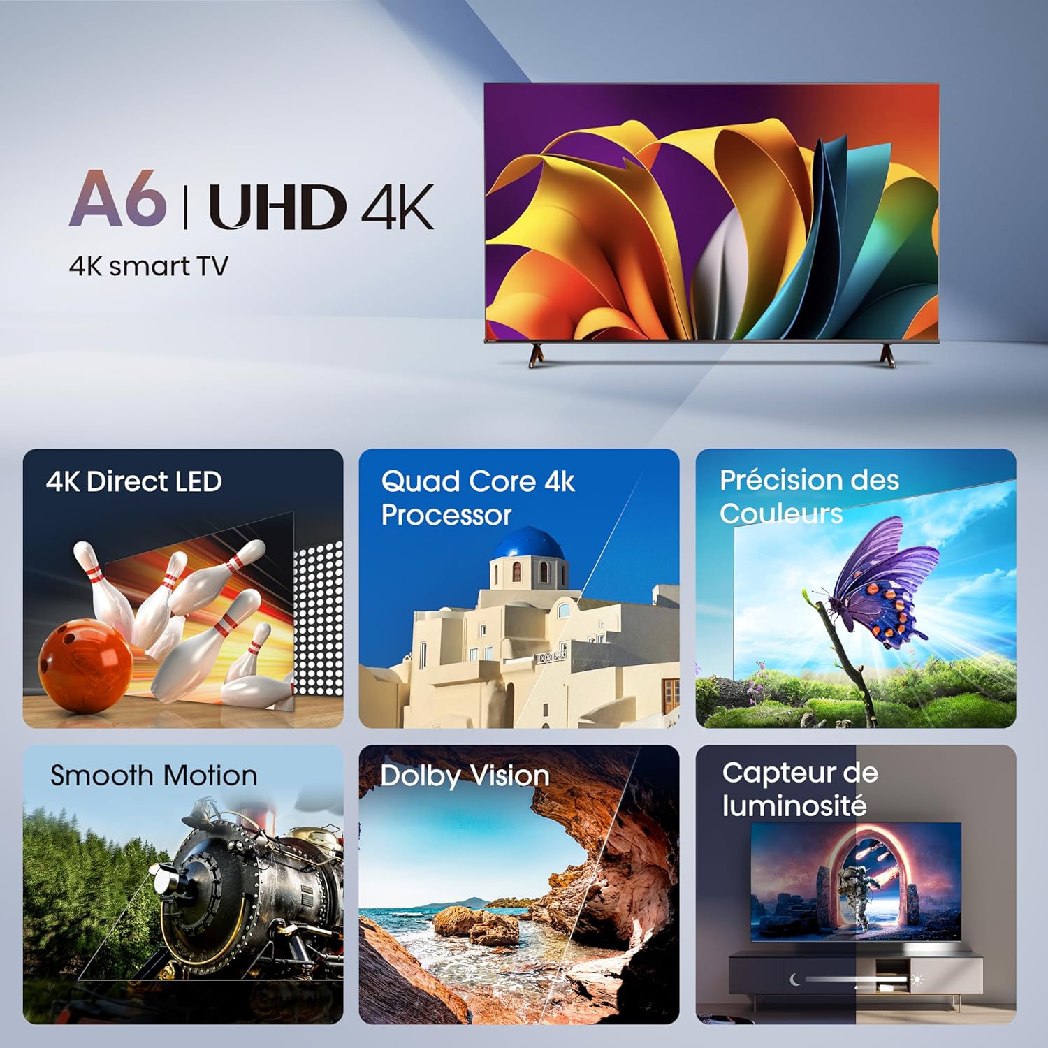 HISENSE 65A6N 65" Inch,ULTRA HD 4K,FRMAELESS,BLUETOOTH-ENABLED SMART TV,VIDAA OS,NETFLIX,YOUTUBE LED TELEVISION+2024 MODEL +2YEARS WARRANTY