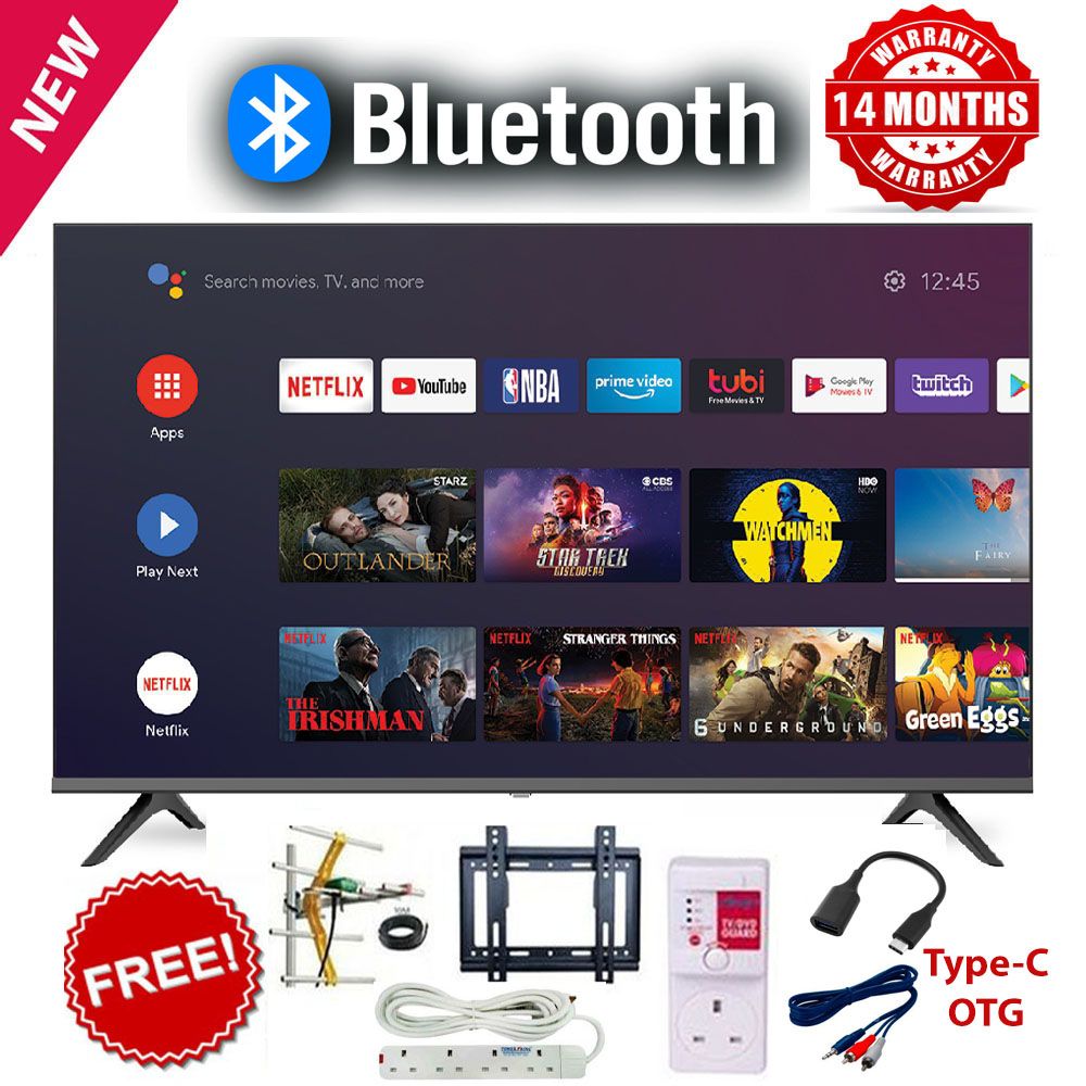 VITRON HTC4388FS 43" INCH BLUETOOTH-ENABLED, FRAMELESS- FULL HD,1080P,SMART TV ANDROID 11 TV NETFLIX ,YOUTUBE TELEVISION INBUILT DECODER , BUILT-IN WIFI+6 FREE GIFTS+