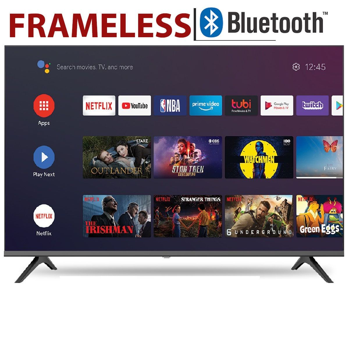 VITRON HTC4388FS 43" INCH BLUETOOTH-ENABLED, FRAMELESS- FULL HD,1080P,SMART TV ANDROID 11 TV NETFLIX ,YOUTUBE TELEVISION INBUILT DECODER , BUILT-IN WIFI+6 FREE GIFTS+