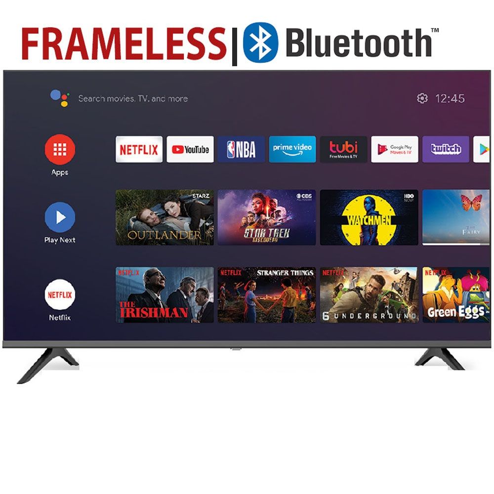 VITRON 43" INCH TV HTC4388FS BLUETOOTH FRAMELESS FHD SMART TV ANDROID TV NETFLIX ,YOUTUBE TELEVISION BUILT-IN WIFI, APP STORE 1GB-RAM 8GB-ROM+3 FREE GIFTS(BRACKET+GUARD+EXTENSION)