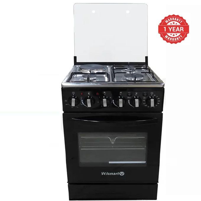 VOLSMART 60 by 60, 3 Gas Pool Jet Burners + 1 Hot Plate, Free Standing Cooker+ Electric Oven.