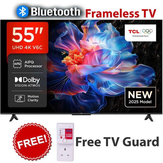 TCL 55" Inch Smart 4K Ultra HD HDR TV,Google TV,NETFLIX+FREE TV GUARD+(2YEARS WARRANTY)