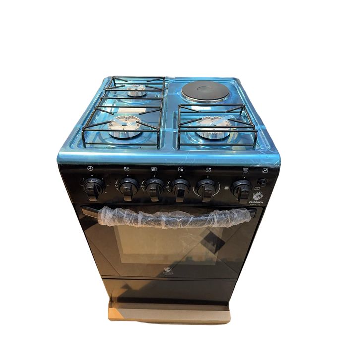 Euroken 50cm*50cm, 3 Gas Jet Pool Burners + 1Electric Hot Plate, Electric Oven Standing Cooker(1YR WARRANTY)