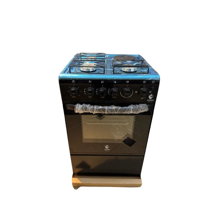 Euroken 50cm*50cm, 3 Gas Jet Pool Burners + 1Electric Hot Plate, Electric Oven Standing Cooker(1YR WARRANTY)